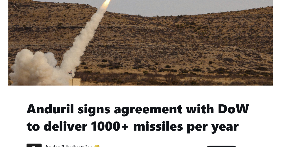 Anduril Industries raises $5B at $61B valuation for AI-driven defense modernization